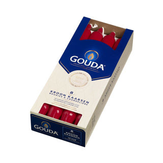 Gouda kroonkaarsen 8 stuks robijnrood