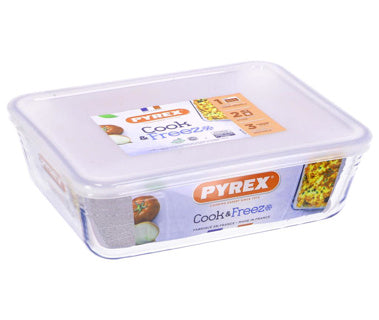 Pyrex cook freeze ovenschaal 25 x 20 cm met vershouddeksel