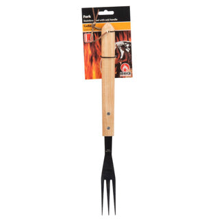 Bbq collection vleesvork luxe 41 cm eiken rvs