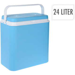 Basic koelbox 24l blauw wit