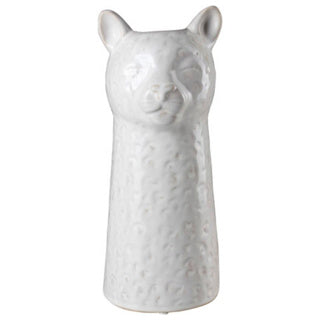 Gusta vaas luipaard ø10 cm 6 x 26 cm wit