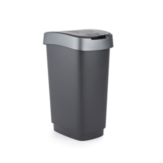 Rotho twist afvalbak 25l zwart