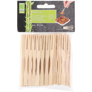 Eco-import bamboo cocktailvorkjes 72 stuks