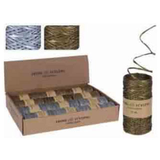 Home styling kerst lint met metaaldraad 2 assorti 25 meter