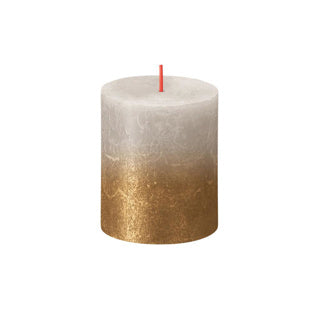 Bolsius stompkaars sunset fading grijs-goud 80x68 mm