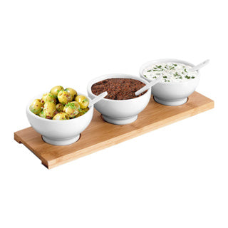 Aperitief set 7 delig met hout plank