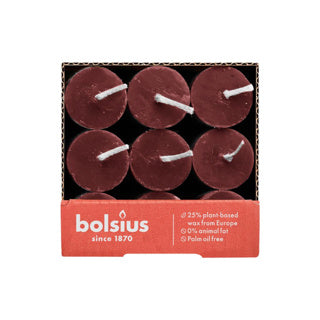 Bolsius dinerkaars rustiek velvet rood 27 cm