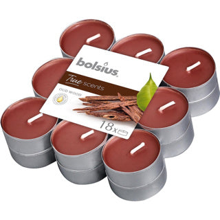 Bolsius true scents geurtheelichten oud wood 18 stuks