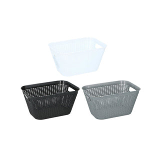 Opbergmand 29x20x15 cm assorti grijs of zwart