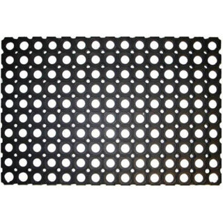 Deurmat rubber zwart met gaten 60x40 cm