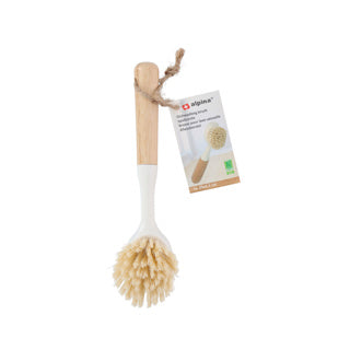 Alpina afwasborstel bamboe crème
