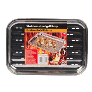 Bbq collection grillplaat rvs barbecue 34.5x24x2.5 cm