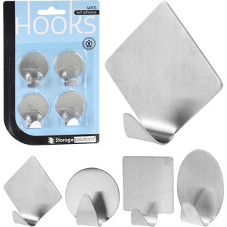 Storage solutions haakjes rvs set4 4assorti