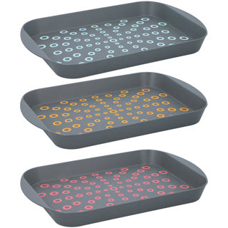 Dienblad anti-slip 29,5x44x4,5cm 3 assorti