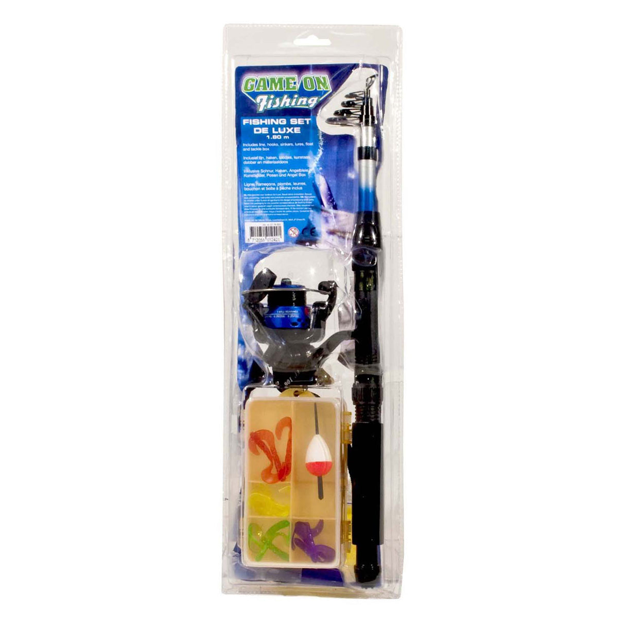 Game on fishing tele werphengel met accessoires, 2,10m