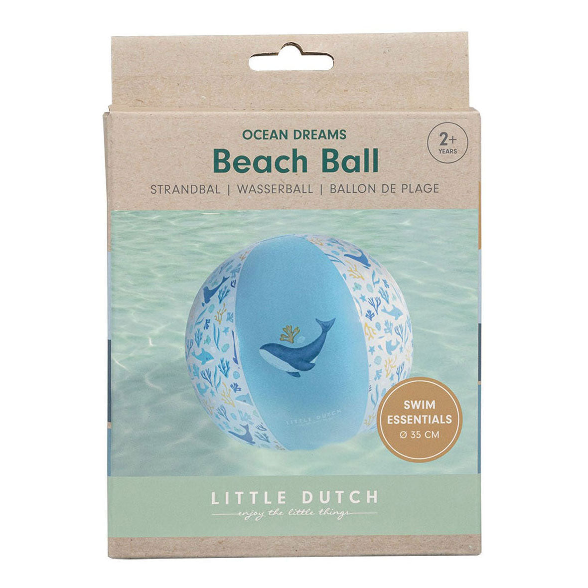Little dutch ocean dreams strandbal blauw, 35cm