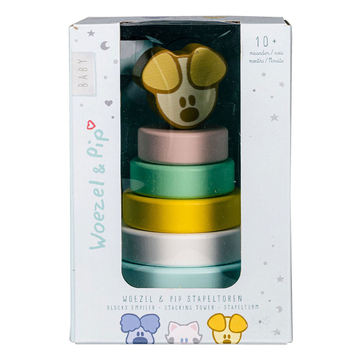 Rubo toys woezel en pip pip baby stapeltoren, 7dlg.