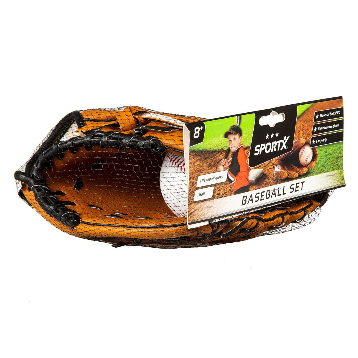 Sportx honkbal handschoen met bal