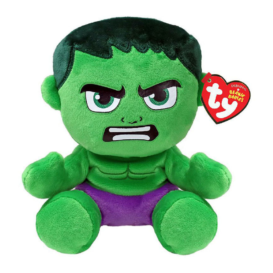 Ty beanie babies marvel hulk soft, 15cm
