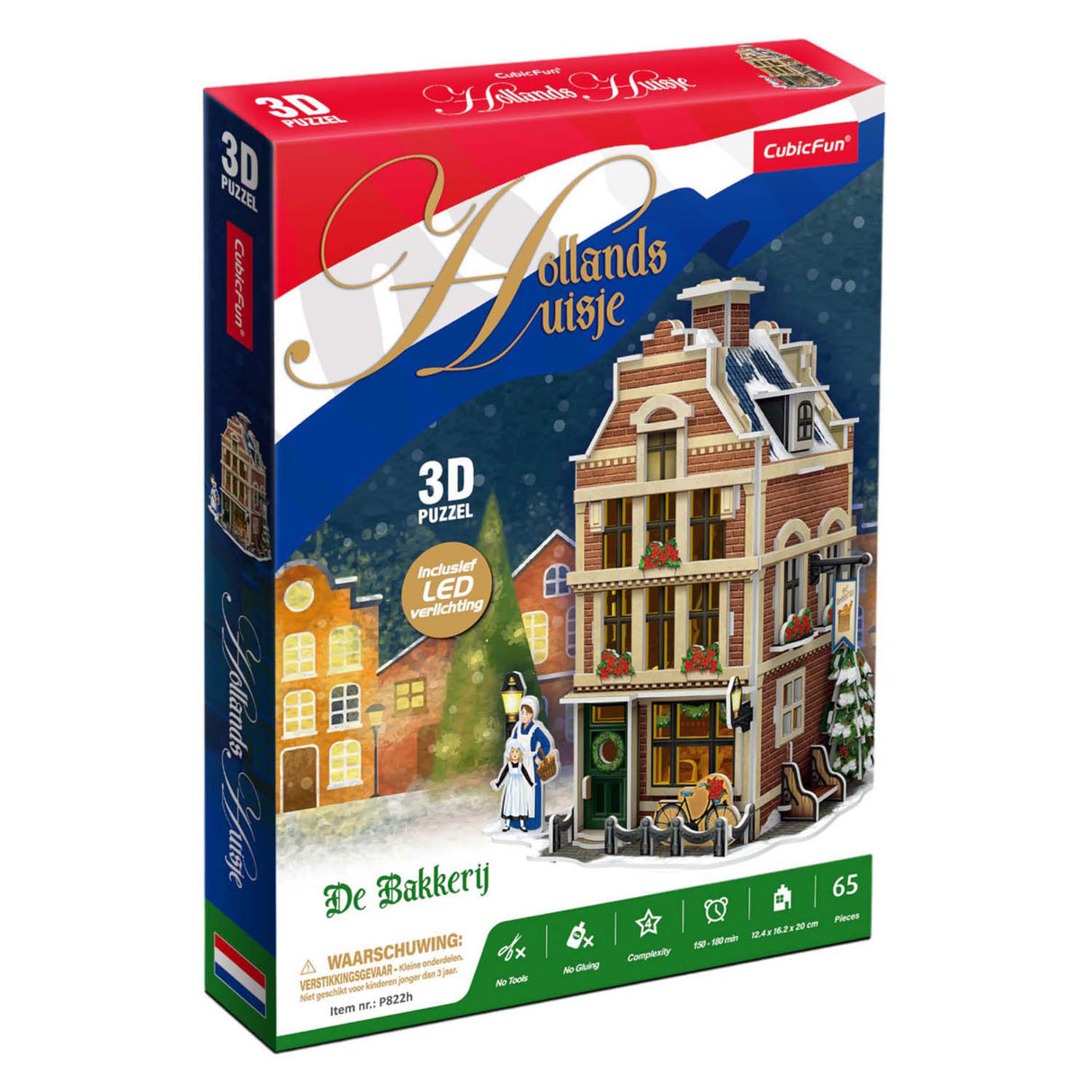 Cubic fun 3d puzzel hollanse bakkerij met led verlichting