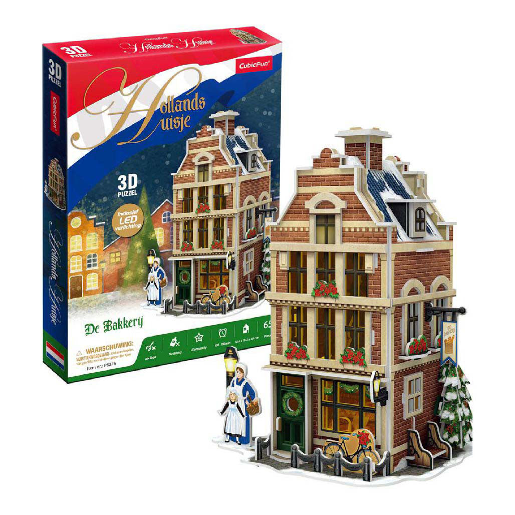 Cubic fun 3d puzzel hollanse bakkerij met led verlichting
