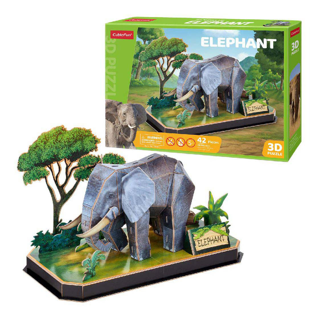 Cubic fun 3d puzzel olifant