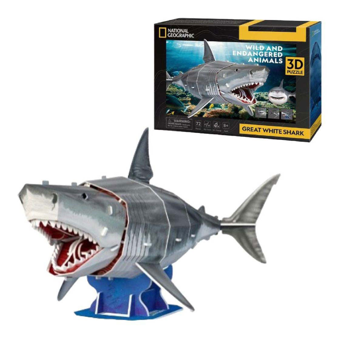 Cubic fun 3d puzzel national geographic witte haai