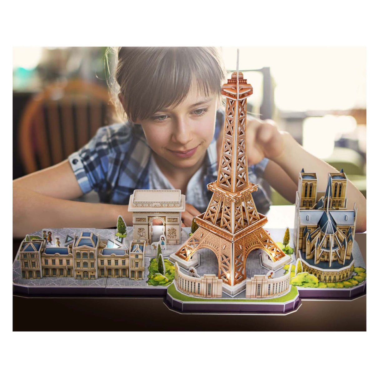 Cubic fun 3d puzzel city line paris met led verlichting, 115dlg.