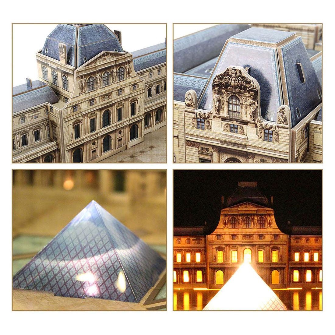 Cubic fun 3d puzzel de louvre met led verlichting