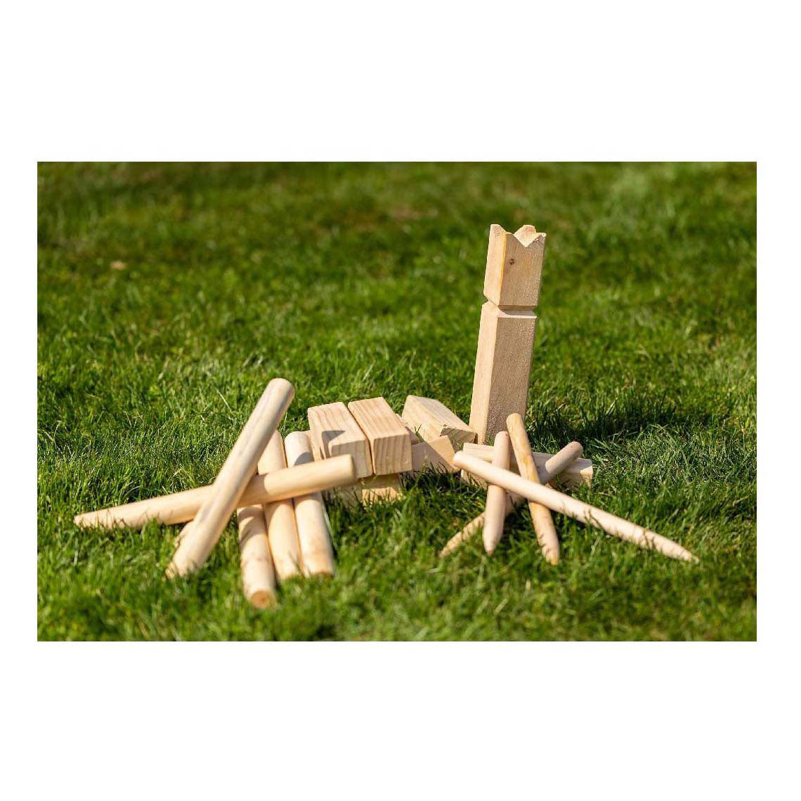 Outdoor play kubb houten werpspel fsc met draagtas
