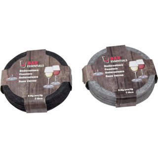 Bar essentials onderzetter vilt rond 10cm set van 6