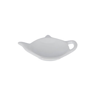 Theezakjeshouder theepot 12cm keramiek wit