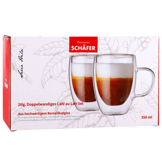 Schäfer mok dubbelwandig 350ml set van 2 met handgreep