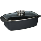 Alpina braadslee met glazen deksel 5.5l 39.5x22.5x10.8 cm zwart
