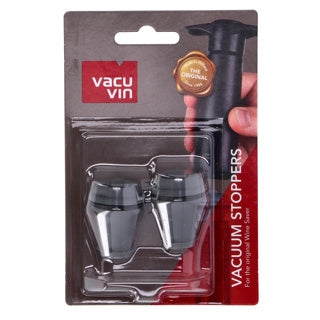 Vacu vin wijnstopper grijs 2 stuks