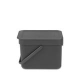 Brabantia afvalemmer sort go 6l grijs