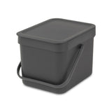 Brabantia afvalemmer sort go 6l grijs