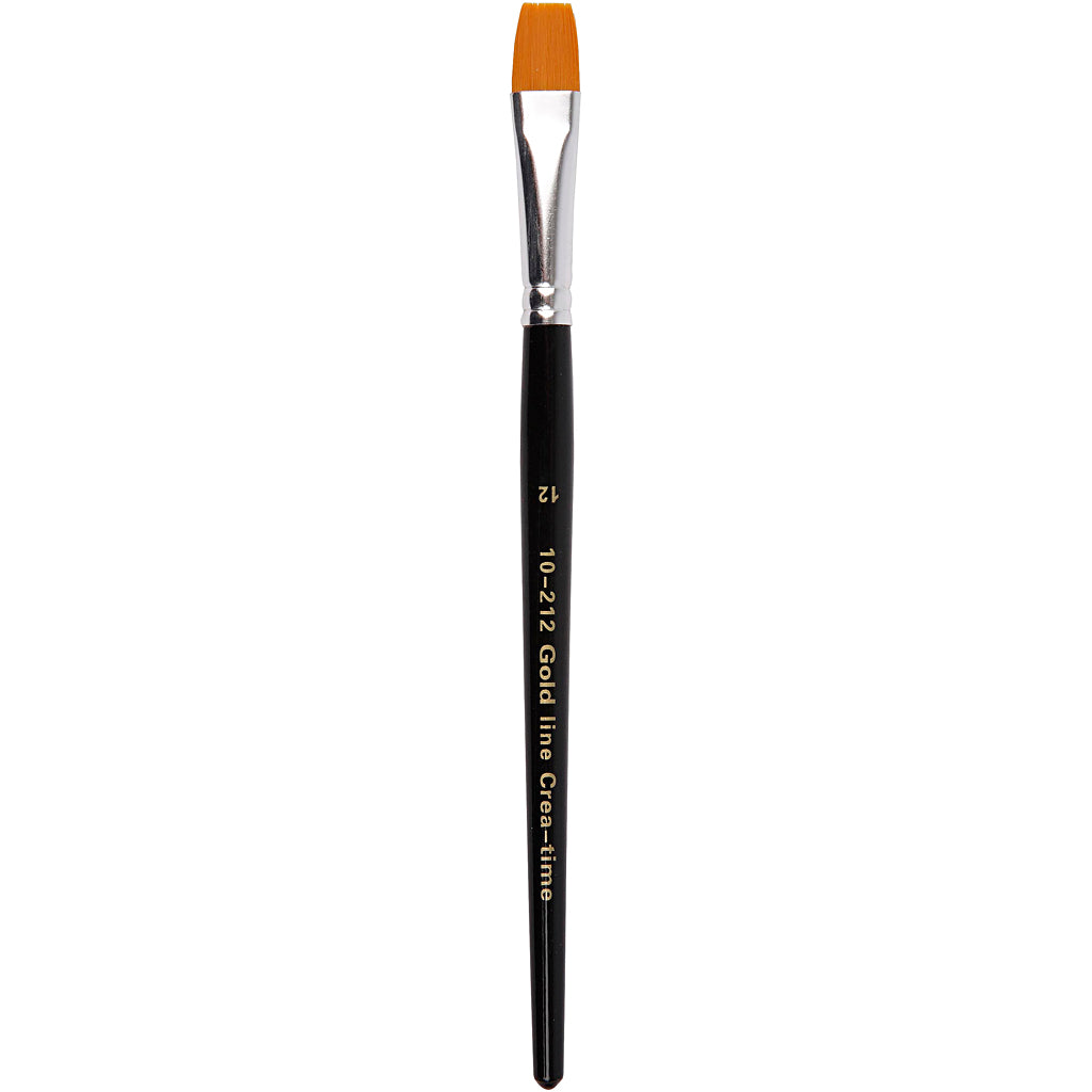 Creativ company gold line penselen, afm 11, l: 19 cm, b: 9 mm, plat, 6 stuk 1 doos