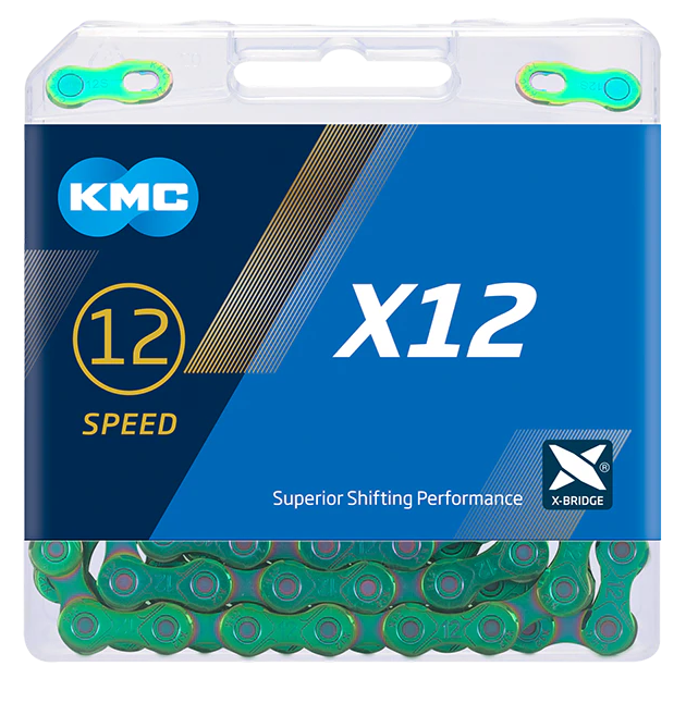 Shimano kmc ketting x12 chain kmc x12 126 links aurora green