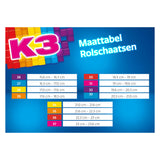 Studio 100 k3 rolschaatsen regenboog, maat 30-33