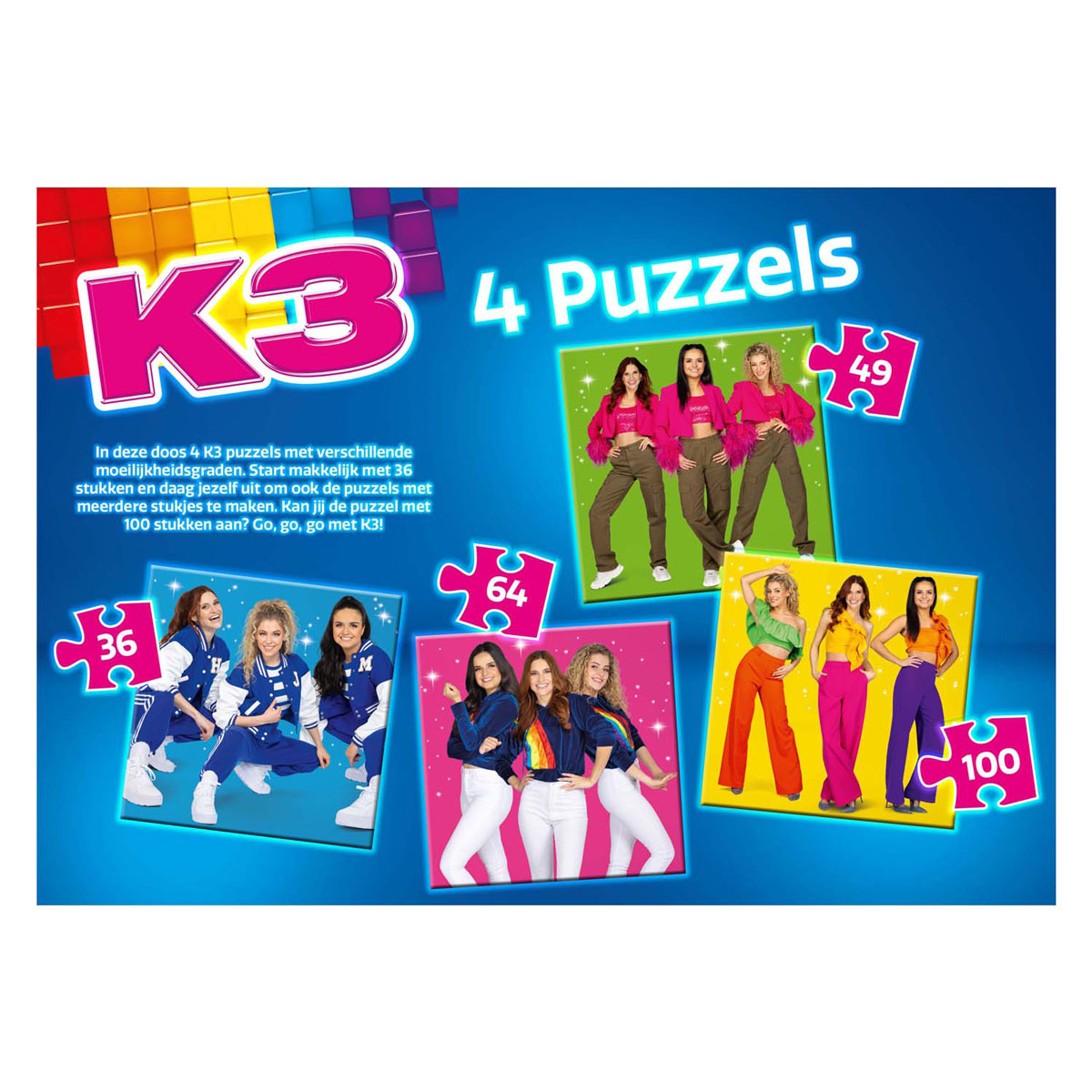 Studio 100 k3 4in1 puzzel - sterretjes