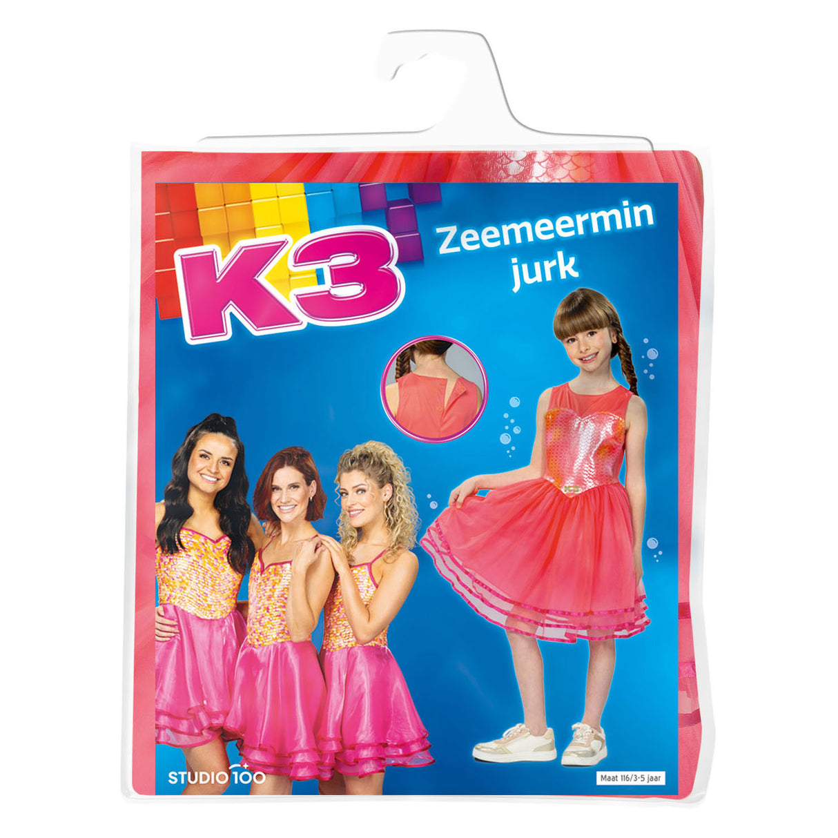 Studio 100 k3 verkleedjurk - zeemeermin jurk, 3-5 jaar