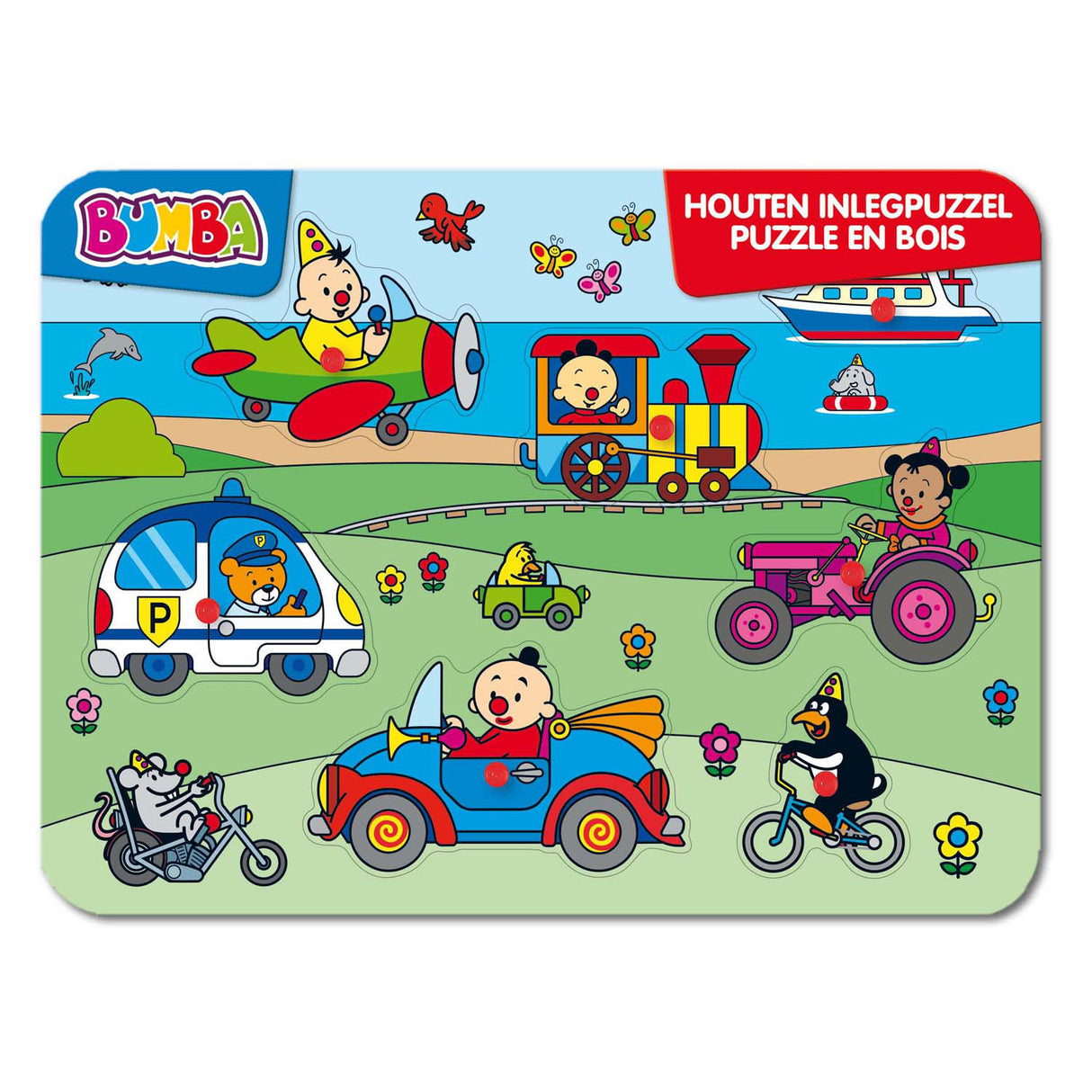 Studio 100 bumba houten inlegpuzzel - voertuigen