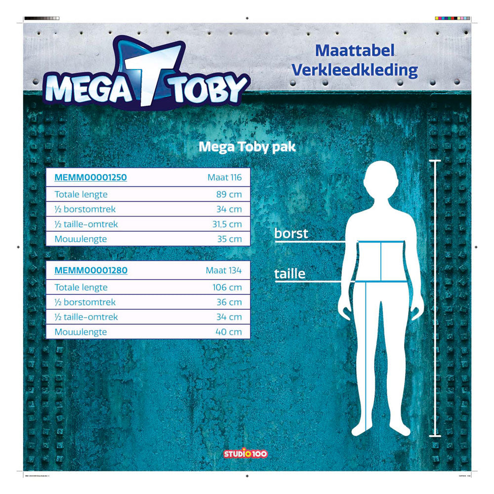 Studio 100 mega mindy verkleedpak toby, 3-5 jaar