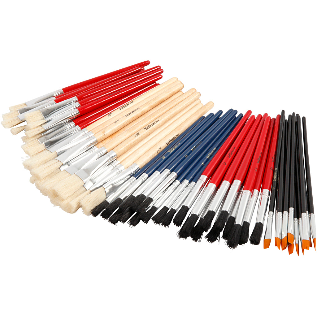 Creativ company yellowline kwastenset, afm 4+8+10+12+3 4, 60 stuk 1 doos