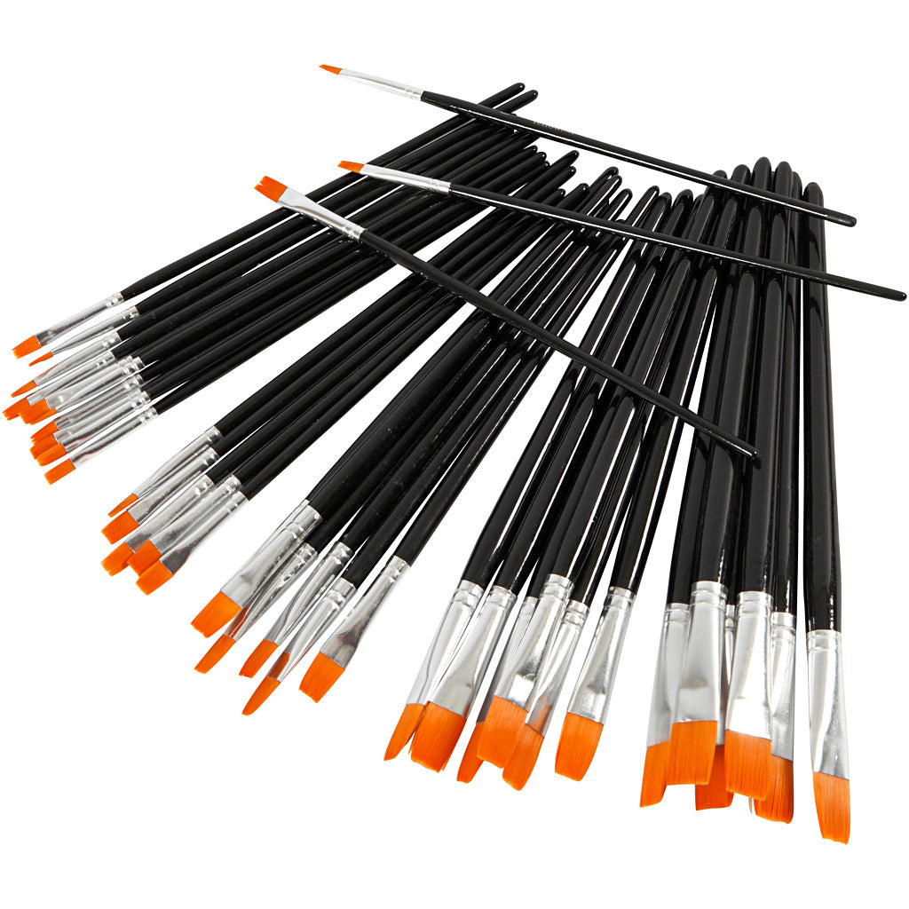 Creativ company yellowline kwastenset, afm 0+2+4+8+12+16, 36 stuk 1 doos