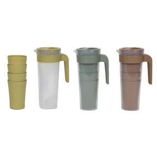 Schenkkan 1.4l m 4 bekers 400ml assorti