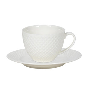Kop met schotel diamond porselein 220 ml 6 stuks