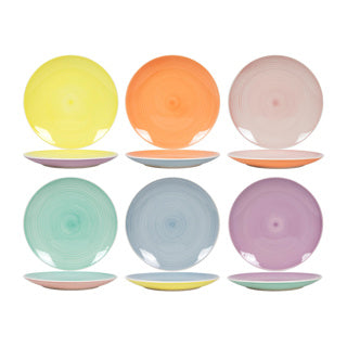 Dinerbord ø26,5cm 2-tone pastel, 6 assorti