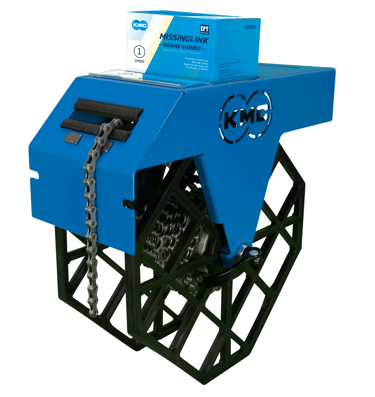 KMC Fietskettingrolhouder - Blauw - 1 haspel - Werkplaats